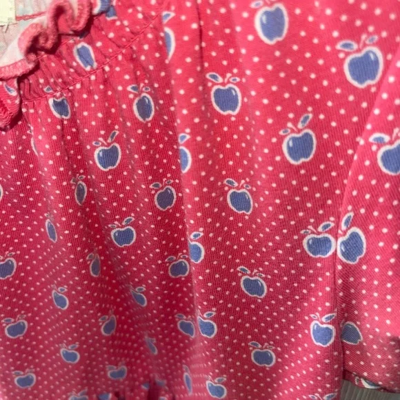 Matilda Jane Red and Blue Kids Top size 4, Girls boutique shirt vguc, apples - Picture 4 of 4